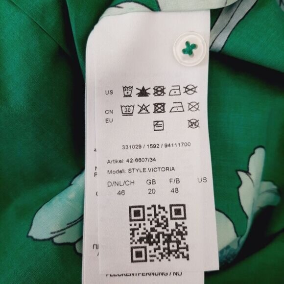 BRAX Feel Good Large Floral Button Down Shirt Green Sz XL | Eur 46 - Picture 10 of 11